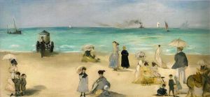 Artist Edouard Manet's Work - On the Beach at Boulogne