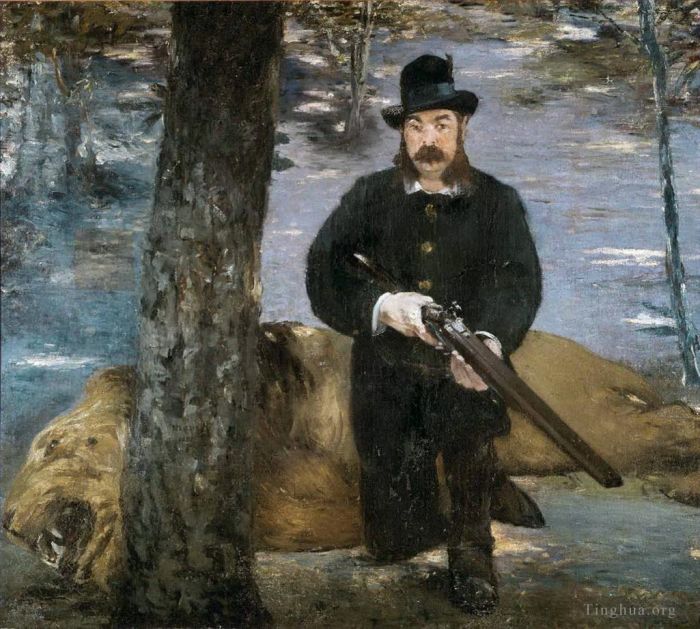 Edouard Manet Oil Painting - Pertuiset Lion Hunter