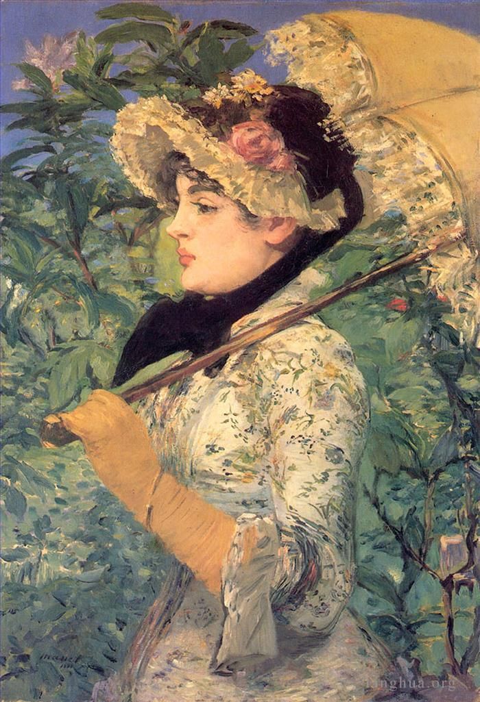 Edouard Manet Oil Painting - Spring Study of Jeanne Demarsy
