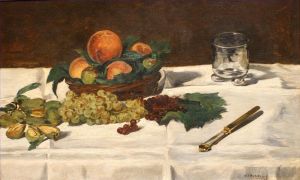 Artist Edouard Manet's Work - Still Life Fruits on a Table