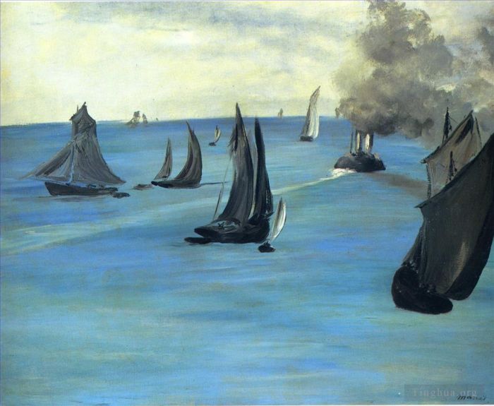 Edouard Manet Oil Painting - Steamboat Leaving Boulogne