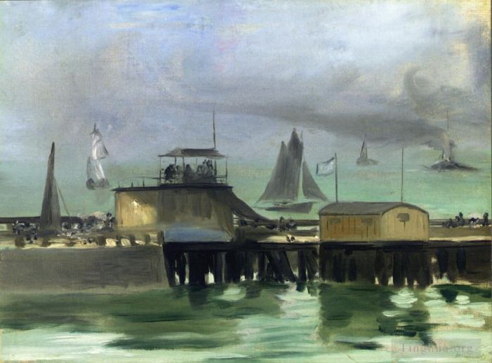 Edouard Manet Oil Painting - The Jetty at Boulogne