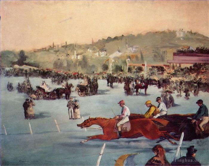 Edouard Manet Oil Painting - The Races in the Bois de Boulogne