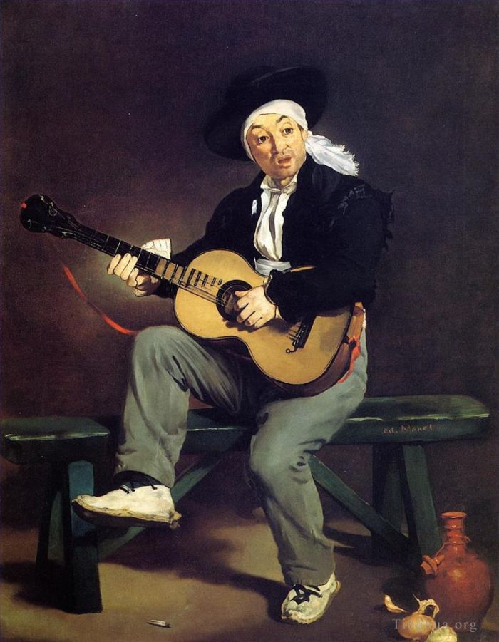 Edouard Manet Oil Painting - The Spanish Singer The Guitar Player