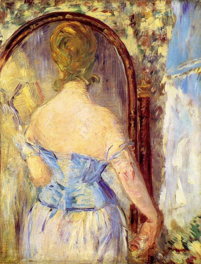 Edouard Manet Oil Painting - Woman Before a Mirror