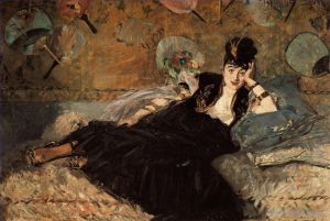 Artist Edouard Manet's Work - Woman with Fans (The Lady with Fans or Portrait of Nina de Callias)