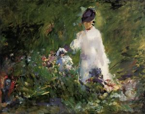Artist Edouard Manet's Work - Young woman among the flowers