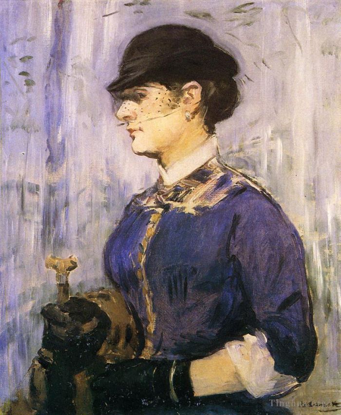 Edouard Manet Oil Painting - Young woman in a round hat