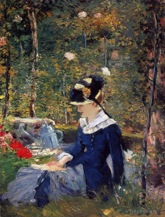 Edouard Manet Oil Painting - Young woman in the garden