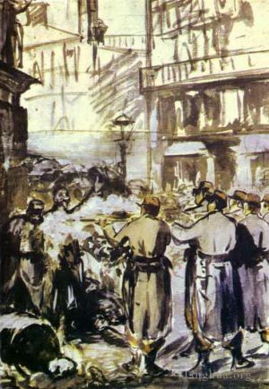 Artist Edouard Manet's Work - The Barricade Civil War