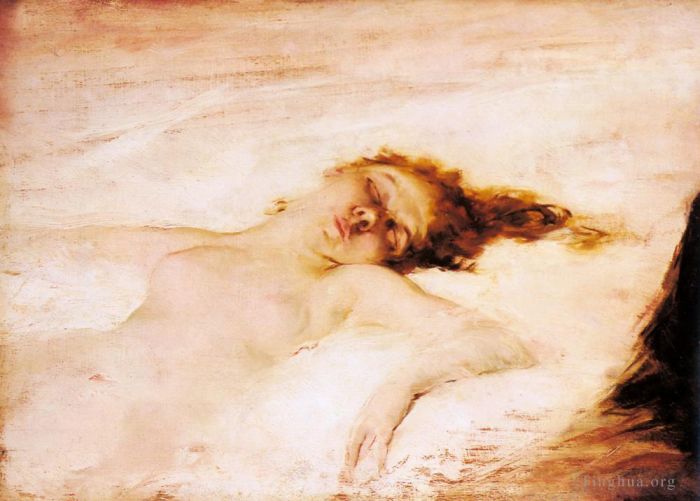 Eduardo Leon Garrido Oil Painting - A Reclining Nude