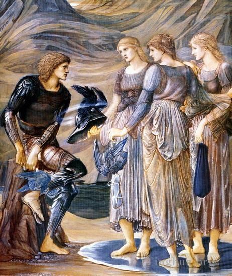 Edward Burne-Jones Oil Painting - Perseus and the Sea Nymphs 1877