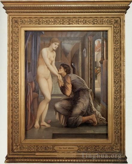 Edward Burne-Jones Oil Painting - Pygmalion and the Image IV The Soul Attains