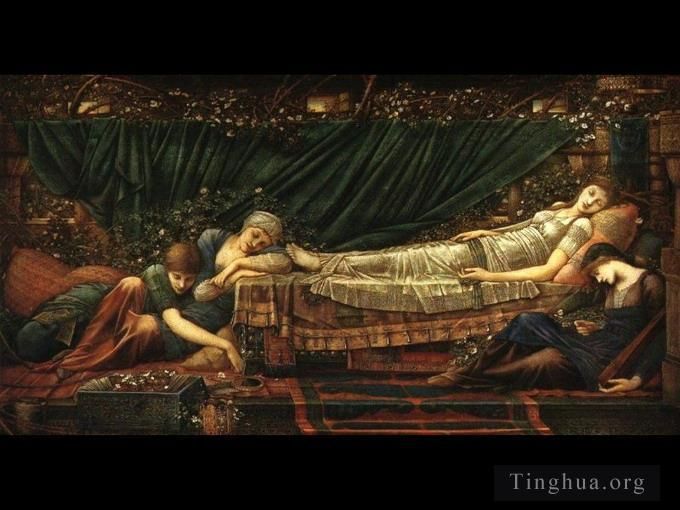 Edward Burne-Jones Oil Painting - Sleeping beauty