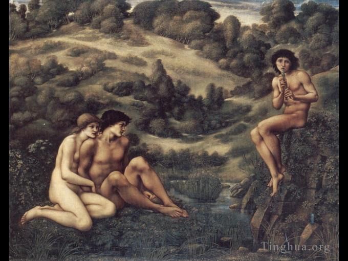 Edward Burne-Jones Oil Painting - The Garden of Pan