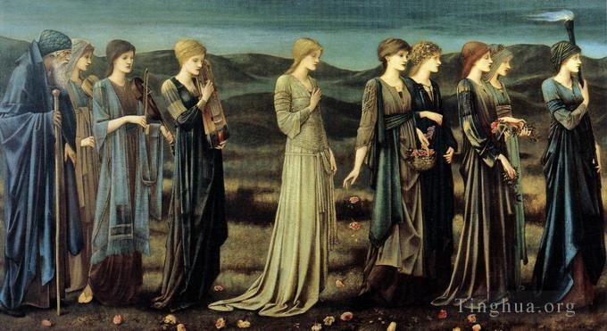 Edward Burne-Jones Oil Painting - The Wedding of Psyche 1895