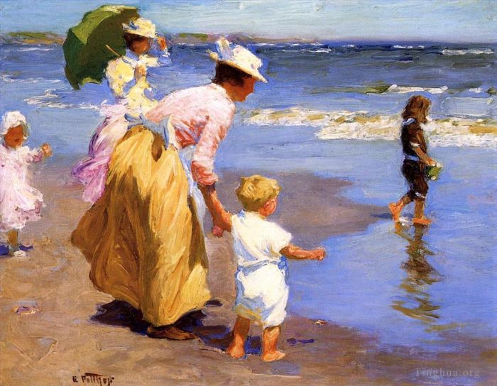 Edward Henry Potthast Oil Painting - At the Beach