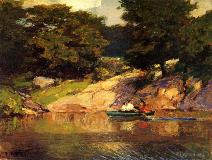 Edward Henry Potthast Oil Painting - Boating in Central Park