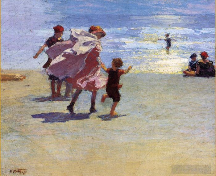 Edward Henry Potthast Oil Painting - Brighton Beach