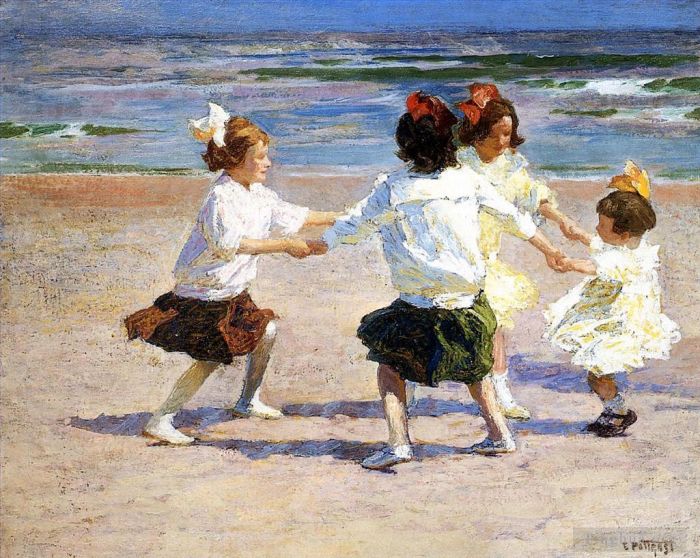 Edward Henry Potthast Oil Painting - Ring around the Rosy