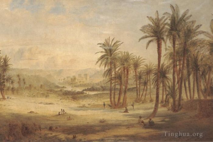 Edward Lear Oil Painting - A View of Philae