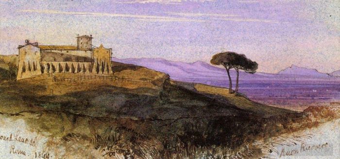 Edward Lear Various Paintings - A View In The Roman Compagna