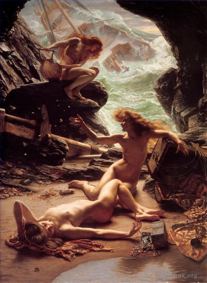 Edward Poynter Oil Painting - The Cave of the Storm Nymphs