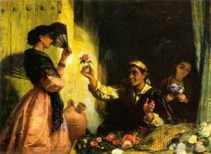 Artist Edwin Long's Work - A Spanish Flower Seller