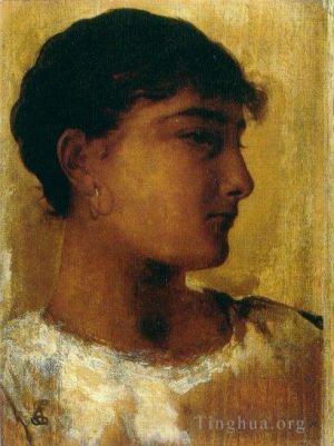 Artist Edwin Long's Work - Study of a young girls head another view