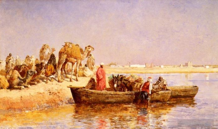 Edwin Lord Weeks Oil Painting - Along The Nile