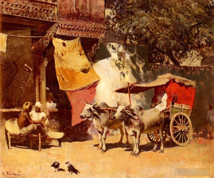 Edwin Lord Weeks Oil Painting - An Indian Gharry