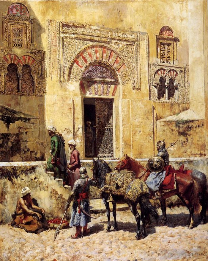Edwin Lord Weeks Oil Painting - Entering The Mosque