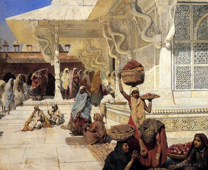 Edwin Lord Weeks Oil Painting - Festival At Fatehpur Sikri
