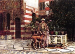 Artist Edwin Lord Weeks's Work - Girl in a Moorish Courtyard