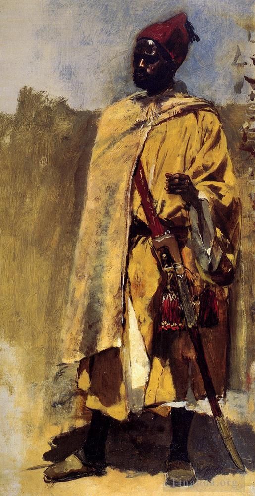 Edwin Lord Weeks Oil Painting - Moorish Guard