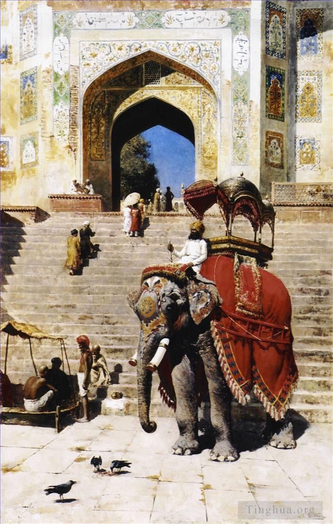Edwin Lord Weeks Oil Painting - Royal Elephant