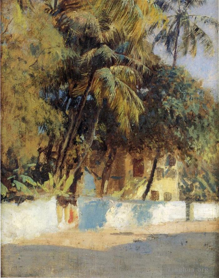 Edwin Lord Weeks Oil Painting - Street Scene Bombay