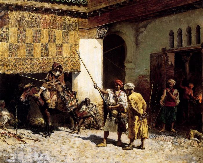Edwin Lord Weeks Oil Painting - The Arab Gunsmith