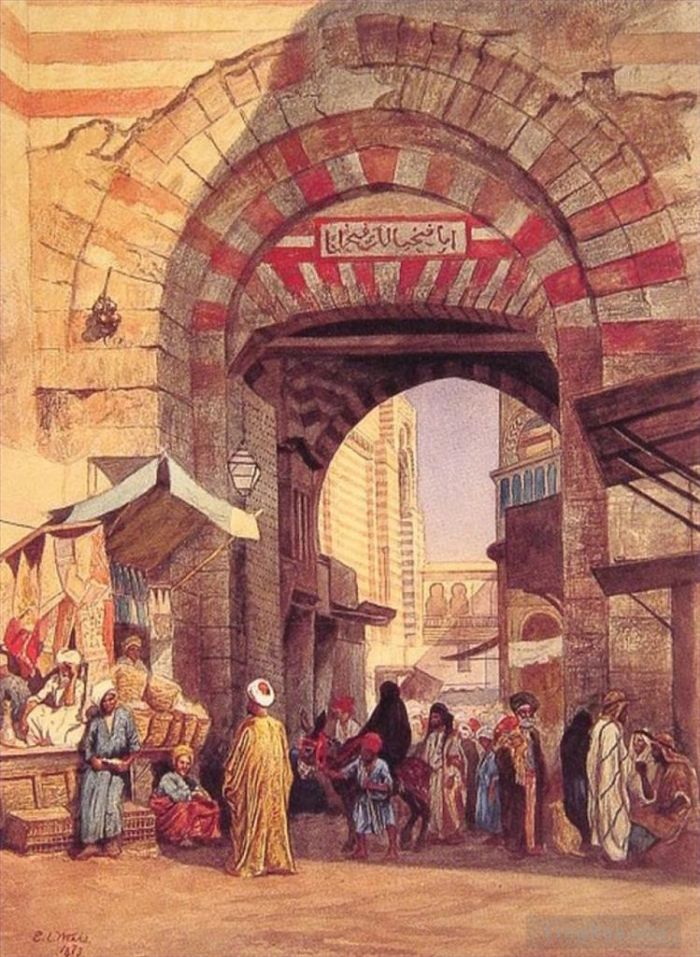 Edwin Lord Weeks Oil Painting - The Moorish Bazaar