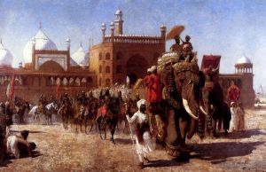 Artist Edwin Lord Weeks's Work - The Return Of The Imperial Court From The Great Mosque At Delhi Edwin Lord Weeks
