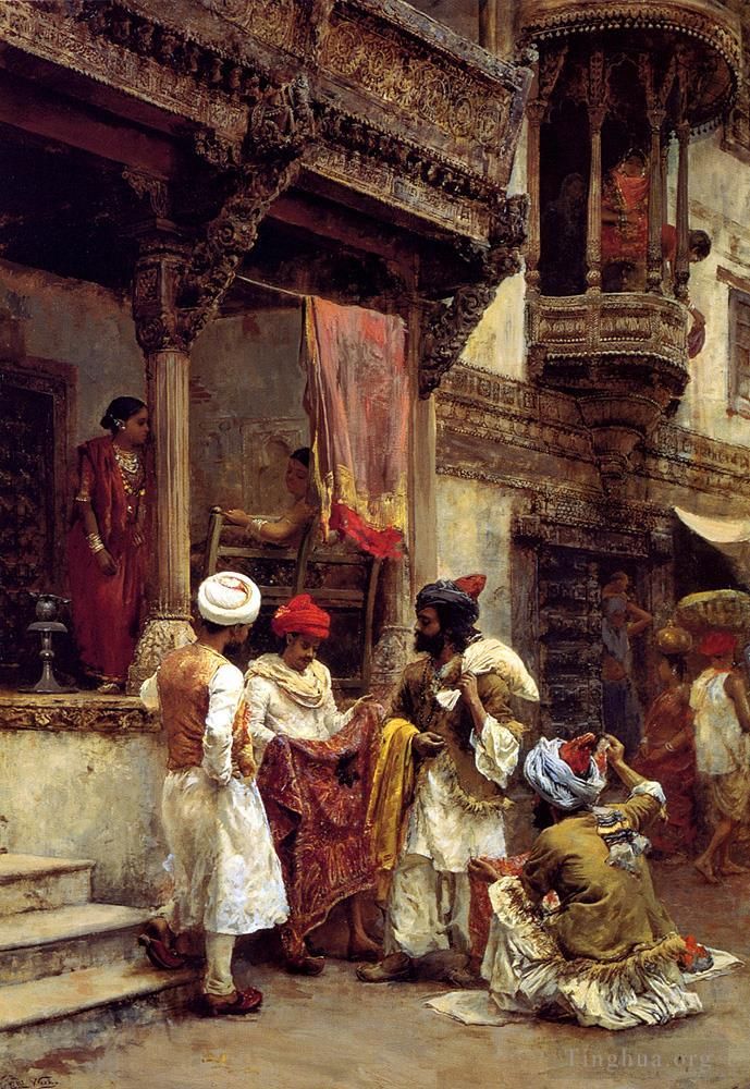Edwin Lord Weeks Oil Painting - The Silk Merchants
