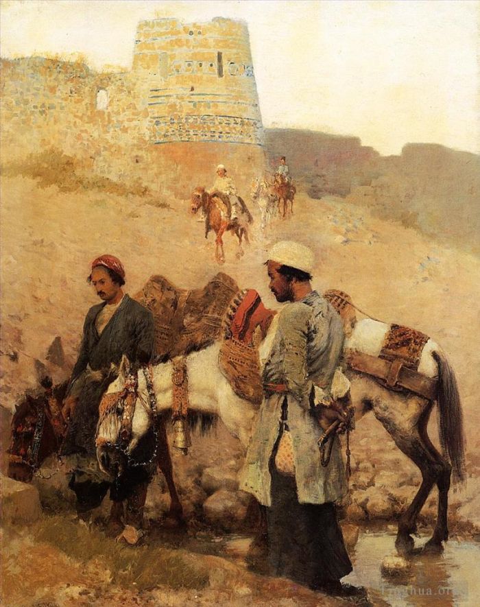 Edwin Lord Weeks Oil Painting - Traveling in Persia