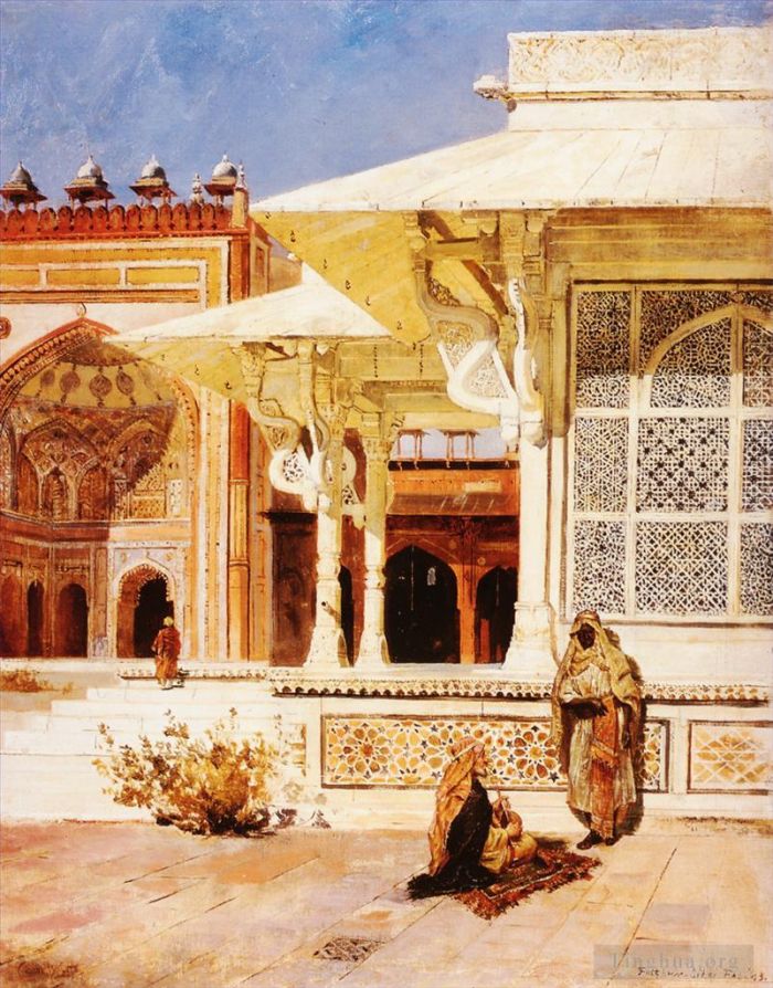Edwin Lord Weeks Oil Painting - White Marble Tomb at Suittitor Skiri