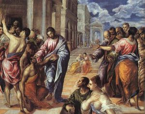 Artist El Greco's Work - Christ Healing the Blind 157Spanish