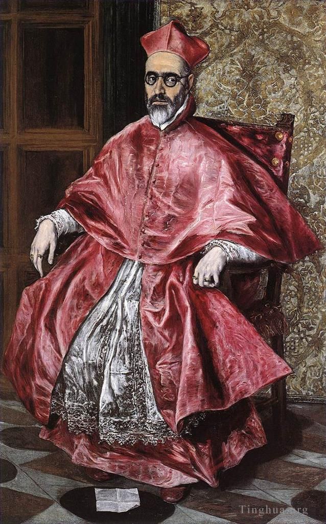 El Greco Oil Painting - Portrait of a Cardinal