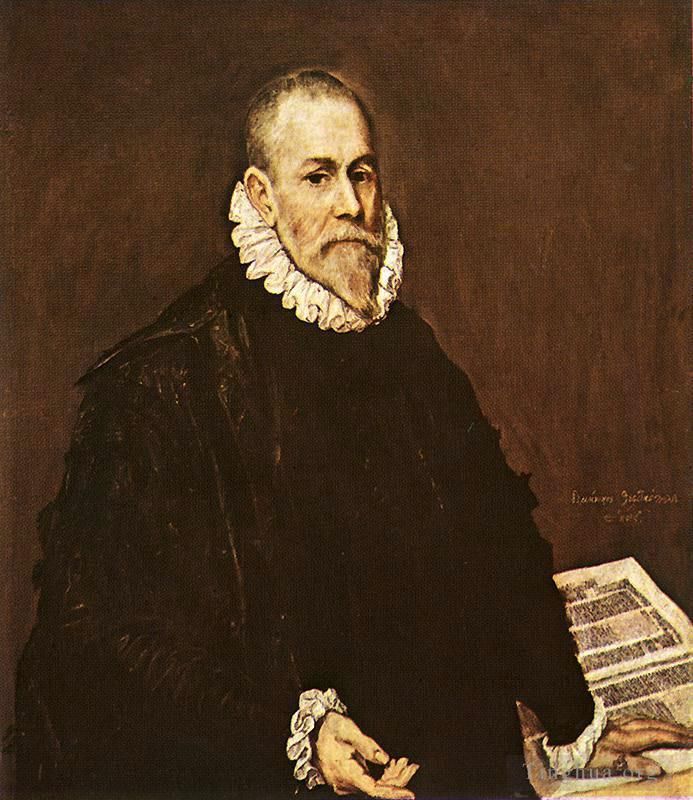 El Greco Oil Painting - Portrait of a Doctor 1577
