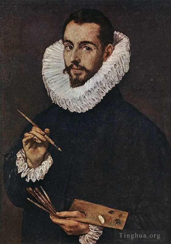 El Greco Oil Painting - Portrait of the Artists Son Jorge Manuel