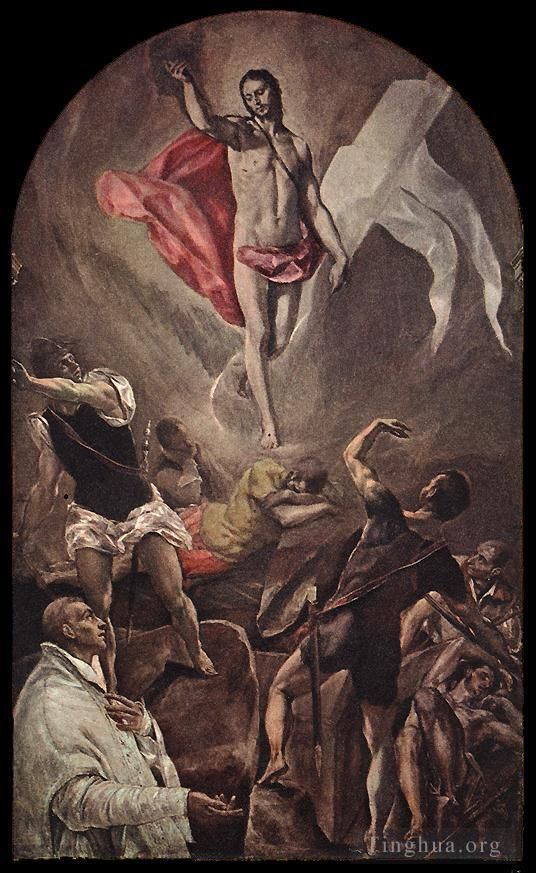 El Greco Oil Painting - Resurrection 1577