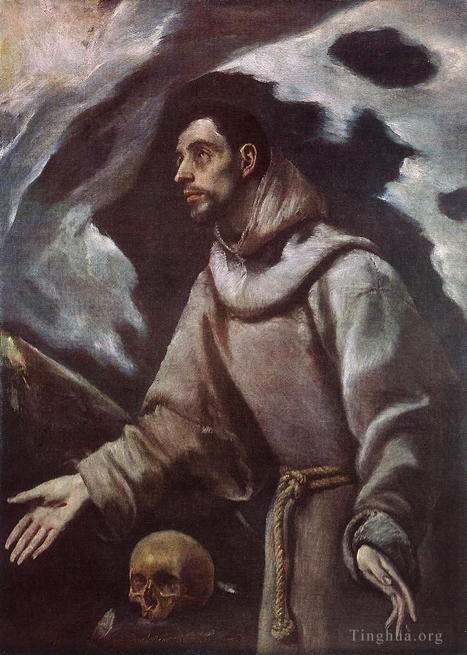 El Greco Oil Painting - The Ecstasy of St Francis 1580