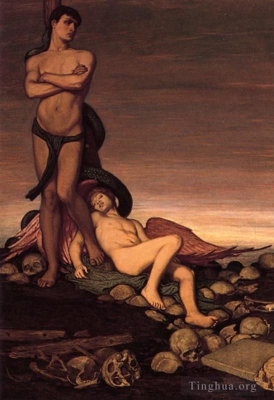 Elihu Vedder Oil Painting - The Last Man